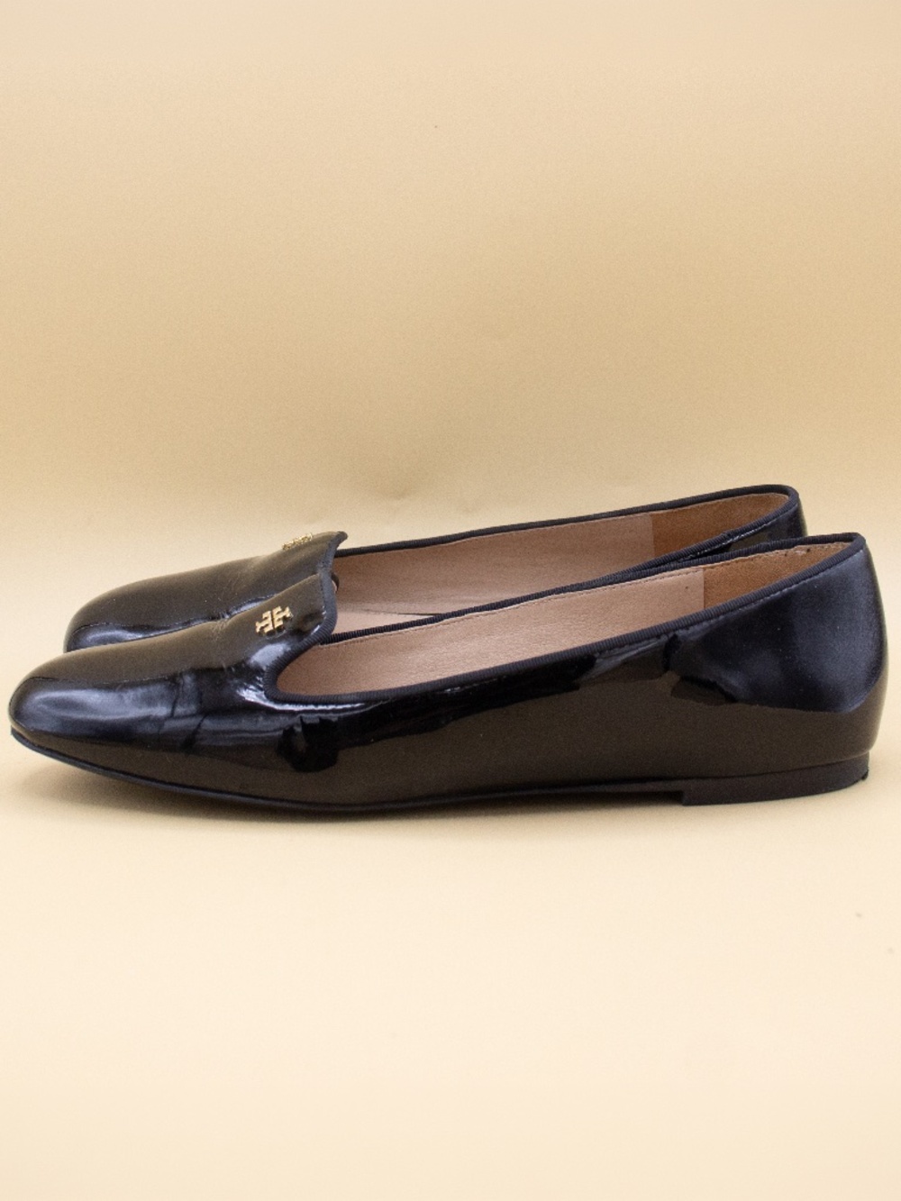 Tory Burch Samantha Black Patent Leather Loafers Slip On Shoes Women's Size 8 M